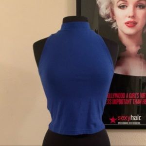 Cropped Mock Neck Top